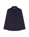 Serena Bute Silk Cape Sleeve Shirt - Midnight Navy In Black