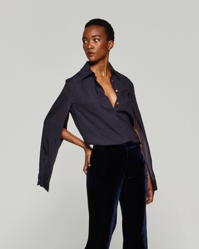 Serena Bute Silk Cape Sleeve Shirt