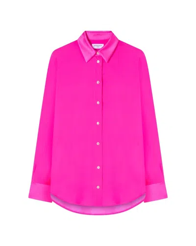 Serena Bute Silk Classic Shirt - Neon Pink