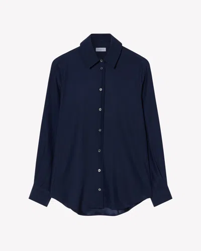 Serena Bute Silk Classic Shirt In Navy