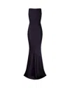 Serena Bute Silk Spiral Evening Dress - Midnight Navy