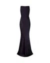 Serena Bute Silk Spiral Evening Dress - Midnight Navy In Blue