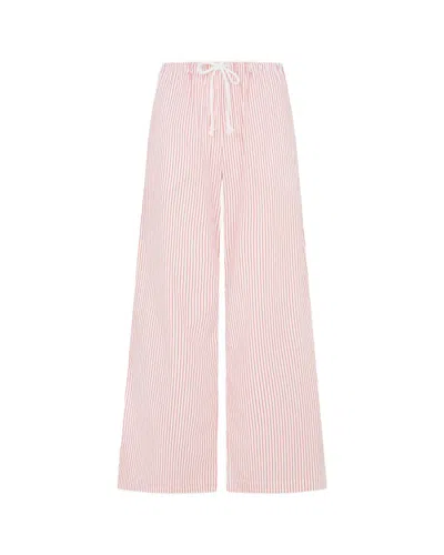 Serena Bute Striped Cropped Jogger - Red/white