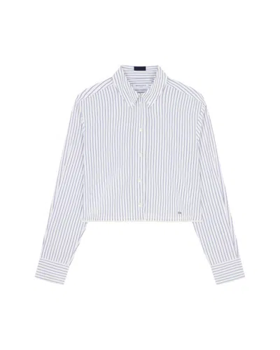 Serena Bute Striped Cropped Shirt - Navy/white