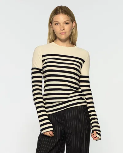 Serena Bute Striped Fitted Jumper In Neutral