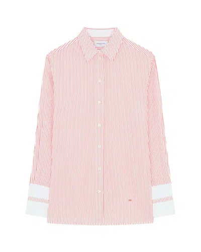 Serena Bute Striped Oversized Shirt '25 - Red/white