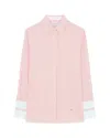 Serena Bute Striped Oversized Shirt '25 - Red/white In Pink