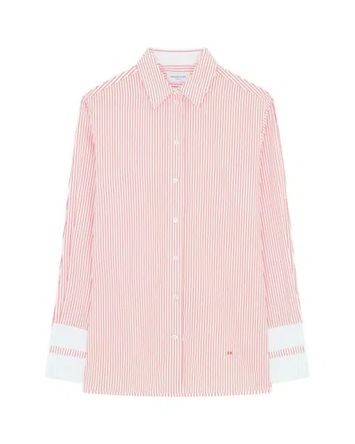 Serena Bute Striped Oversized Shirt '25 - Red/white In Pink