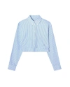 SERENA BUTE STRIPED SUMMER CROPPED SHIRT - BLUE/WHITE