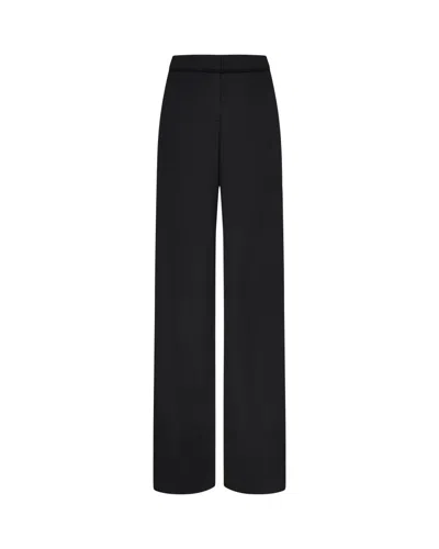 Serena Bute Tailored Trouser With Georgette Trim - Black