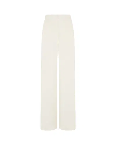 Serena Bute Tailored Trouser With Georgette Trim - Cream In Grey