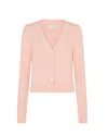 Serena Bute V-neck Semi Cropped Cardigan - Light Pink