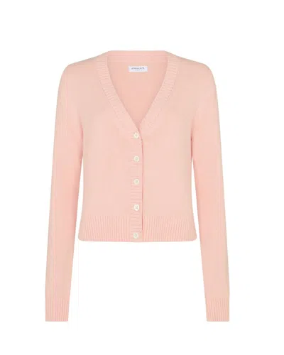 Serena Bute V-neck Semi Cropped Cardigan - Light Pink