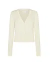 Serena Bute V-neck Semi Cropped Cardigan - White