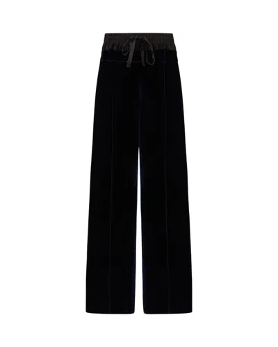 Serena Bute Velvet Double Waistband Relaxed Jogger - Navy In Blue