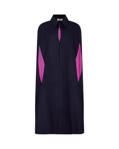 Serena Bute Wool Cape - Midnight Navy