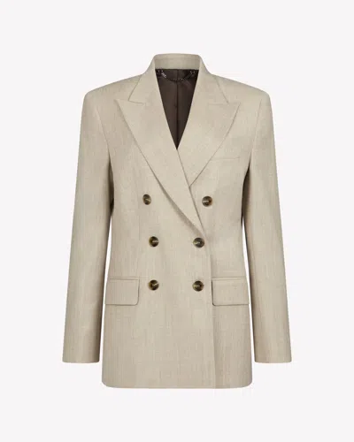 Serena Bute Wool Cashmere Double Breasted Blazer In Ecru