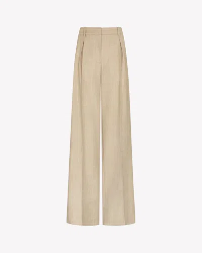 Serena Bute Wool Cashmere Inverted Pleat Trouser In Neutral