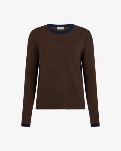 Serena Bute Wool Cashmere Round Neck Contrast Jumper