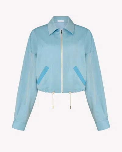 Serena Bute Wool Dropped Shoulder Bomber In Blue