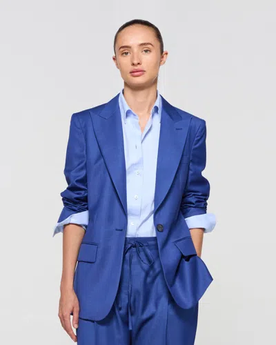 Serena Bute Wool Fitted Single Breasted Blazer In Blue