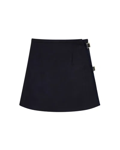 Serena Bute Wool Mini Kilt - Midnight Navy