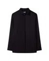 Serena Bute Wool Pinstripe Boyfriend Shirt - Black/pink In Black