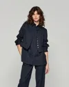 Serena Bute Wool Pinstripe Boyfriend Shirt