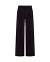 Serena Bute Wool Pinstripe Pleated Trouser - Black/pink