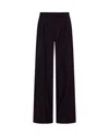 Serena Bute Wool Pinstripe Pleated Trouser - Black/pink In Black