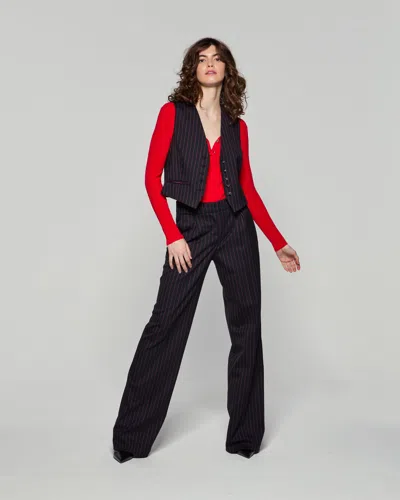 Serena Bute Wool Pinstripe Pleated Trouser