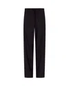 Serena Bute Wool Pinstripe Utility Trouser - Black/pink In Black