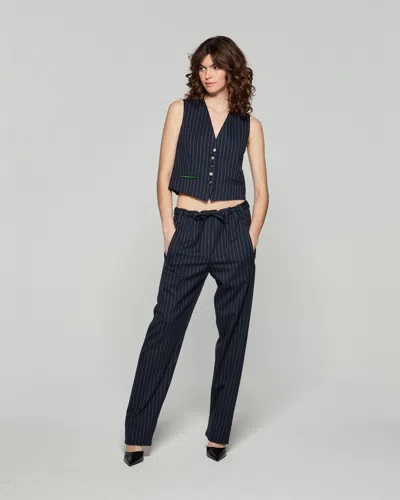 Serena Bute Wool Pinstripe Utility Trouser