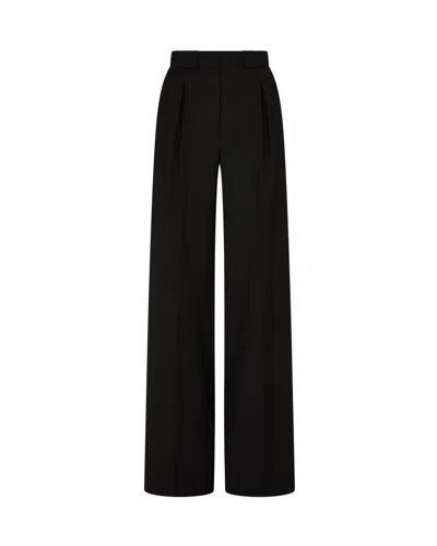 Serena Bute Wool Pleated Trouser - Black