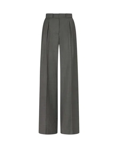 SERENA BUTE WOOL PLEATED TROUSER - DARK GREY