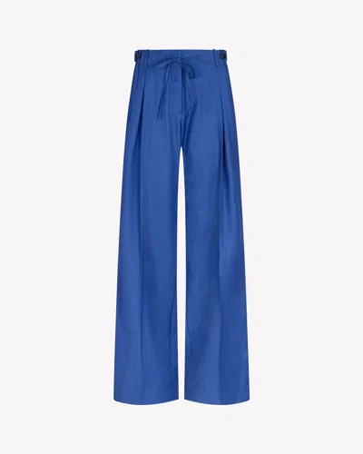 Serena Bute Wool Side Tab Jogger In Blue