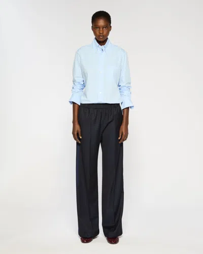 Serena Bute Wool Straight Leg Jogger In Blue