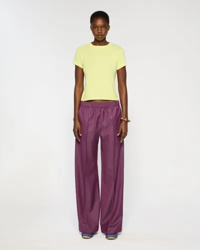 Serena Bute Wool Straight Leg Jogger In Purple