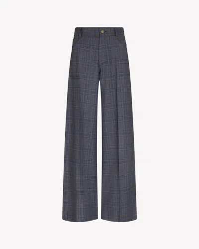 Serena Bute Wool Tweed Straight Leg Trouser In Navy