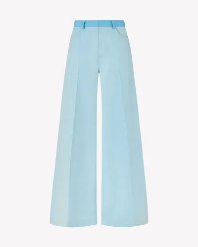 Serena Bute Wool Wide Leg Trouser In Blue
