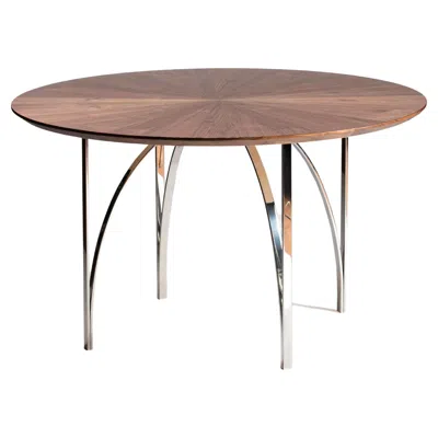 Pre-owned Serena Confalonieri Archie Table, In Canaletto Walnut And Steel, By  For Medulum In Brown