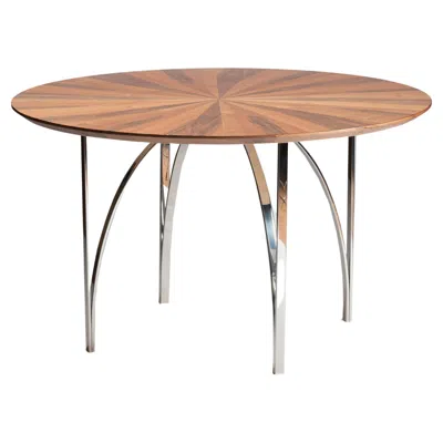 Pre-owned Serena Confalonieri Archie Table, In Italian Walnut And Steel, By  For Medulum In Brown