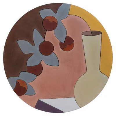 Pre-owned Serena Confalonieri Circular Concrete Painting, Cezannecollection By S.confalonieri X Forma&cemento In Brown
