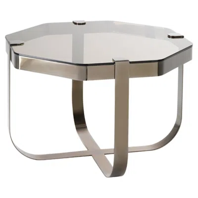 Pre-owned Serena Confalonieri Ring Octagonal Coffee Table In Nickel Frame & Bronze Top By  In Gray