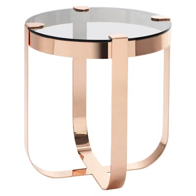 Pre-owned Serena Confalonieri Ring Round Coffee Table With Copper Frame & Fumè Top By  In Sand