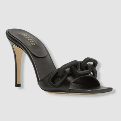 Pre-owned Serena Uziyel $750  Women's Black Catena Chain Mule Sandal Shoes 38.5 Eu/8.5 Us