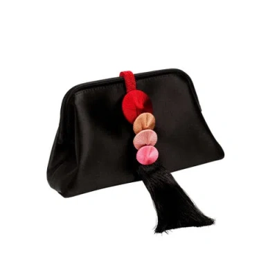 Serena Uziyel Alessa Black & Multicolor Tassel Pouch Bag