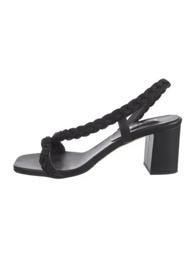 Pre-owned Serena Uziyel Leather Sandals In Black
