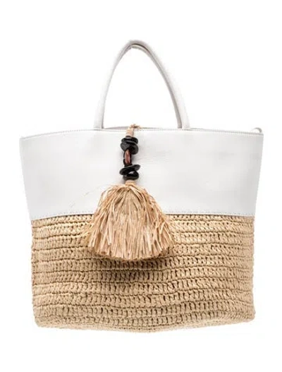 Pre-owned Serena Uziyel Raffia Tote In Neutrals