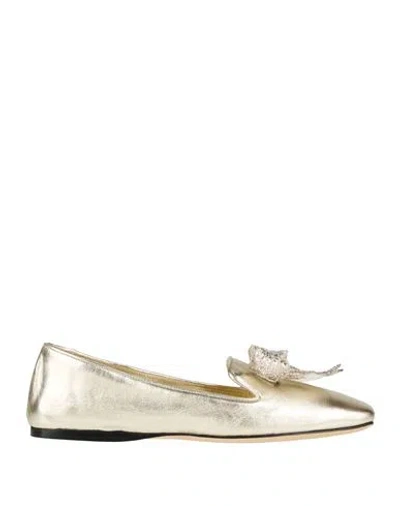 Serena Uziyel Woman Loafers Platinum Size 8 Leather In Gold